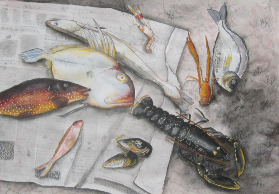 Fish and Lobster by Folke Lindenblatt